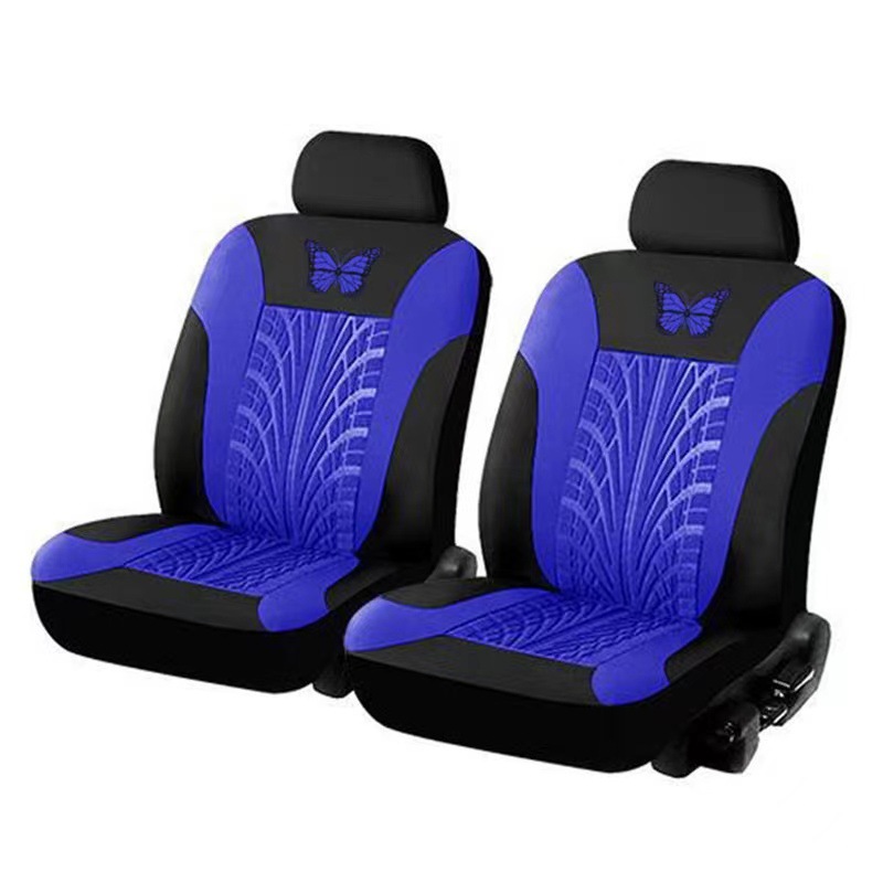 Cubierta de asiento de coche de comercio exterior transfronterizo mariposa logo tela sangría prensa coche cubierta de asiento universal Conjunto de 4 piezas