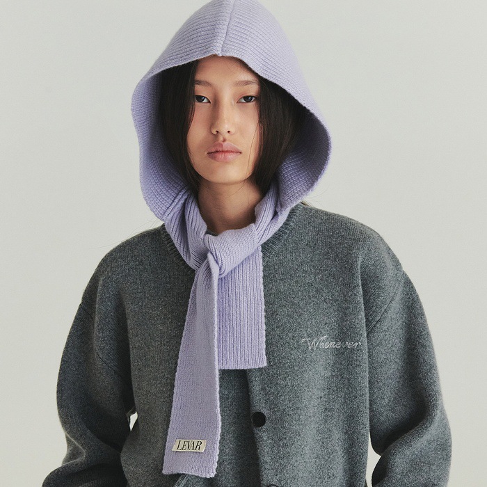 Korean Designer Brand 26 Autumn and Winter New Imitation Wool Scarf Balaclava Warm Knitted Hat