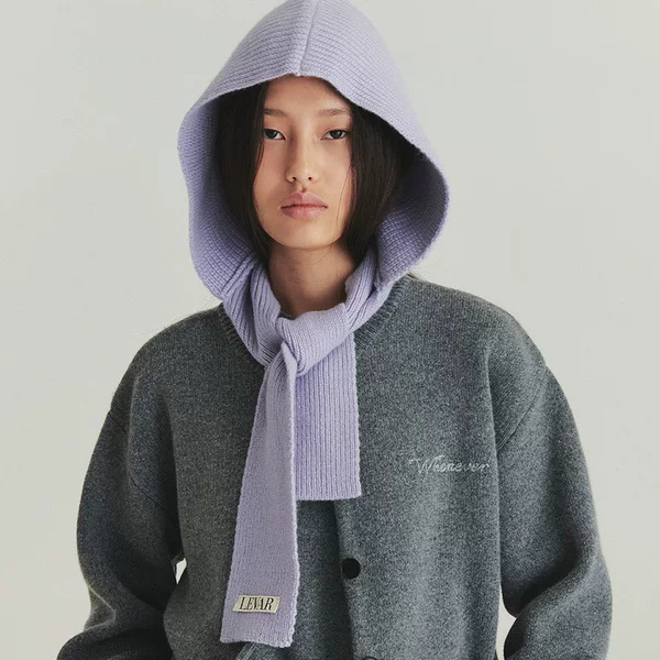 Korean Designer Brand 26 Autumn and Winter New Imitation Wool Scarf Balaclava Warm Knitted Hat