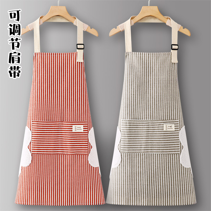 Good quality summer work cooking apron pure cotton Internet…
