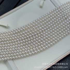 天然淡水珍珠7-8mm高品质ak项链正圆基本无暇纯银扣诸暨珍珠厂家