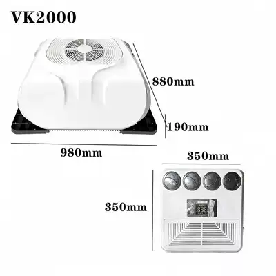Parking and Rest Use, Purchased by – Automotive air conditioning - 12v-white-high-end-overhead-integrated-unit-for-light-trucks-vk-2000