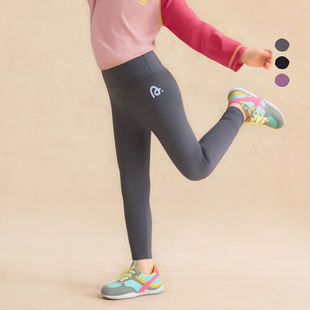 Amila Children's Clothing 2025 Autumn New Girls Solid Color Tight Leggings Children's Easiest for Match Casual Pants