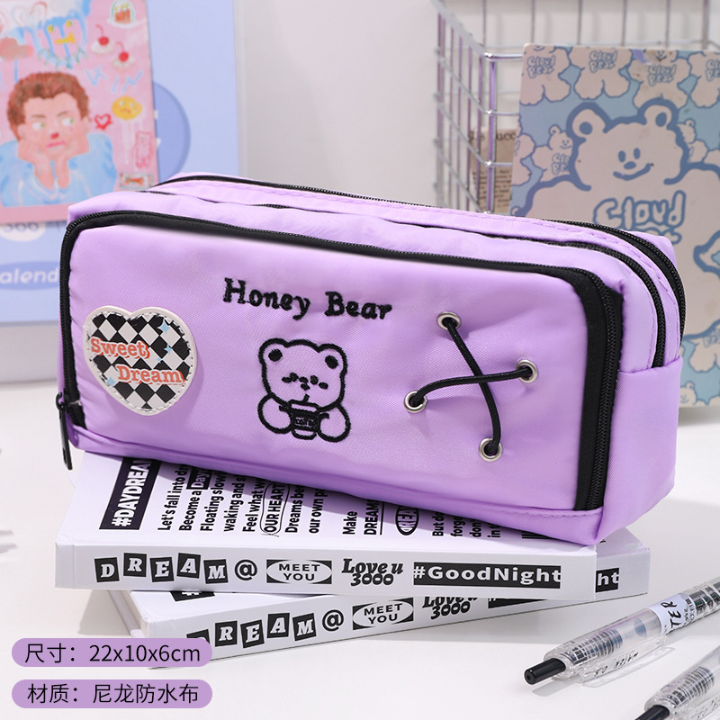 2024 inicio escuela temporada gran capacidad lápiz estudiantes americano papelería caja portátil clasificación bolsa niñas lápiz caja al por mayor