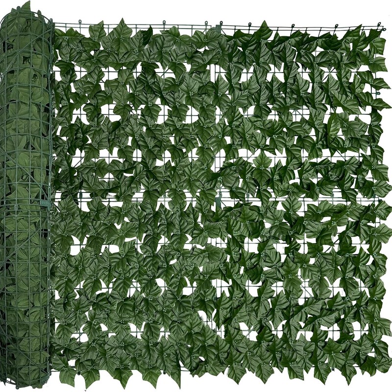 Cross-border artificial green plant fence, leafy lawn for indoor and outdoor decoration, fence, railing, wall, and rooftop covering, plastic fence