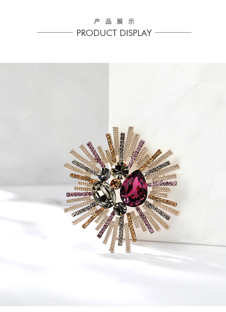 Luxueux Fleur Alliage Placage Diamant Artificiel Femmes Broches display picture 3