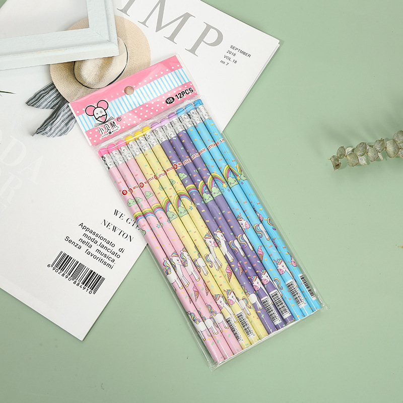 Pencil for Children's Exam Pupils Drawing Sketchup Pen with Eraser Hexagon HB Pencil Kindergarten Prizes