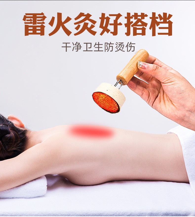 Moxa Stick Extender Tool 3-Prong Solid Wood Handheld Moxibustion Holder with Ash Scraper key features