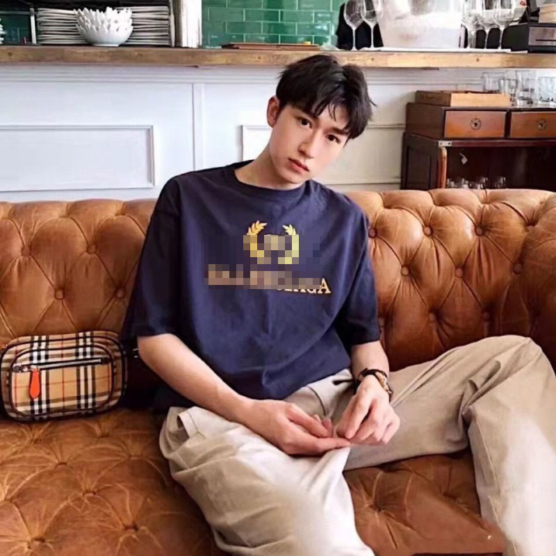 パリの新しいプリントレターファッション半袖男性と女性のためのルーズでスリムな小麦の穂Tシャツファミリーロゴ半袖|undefined