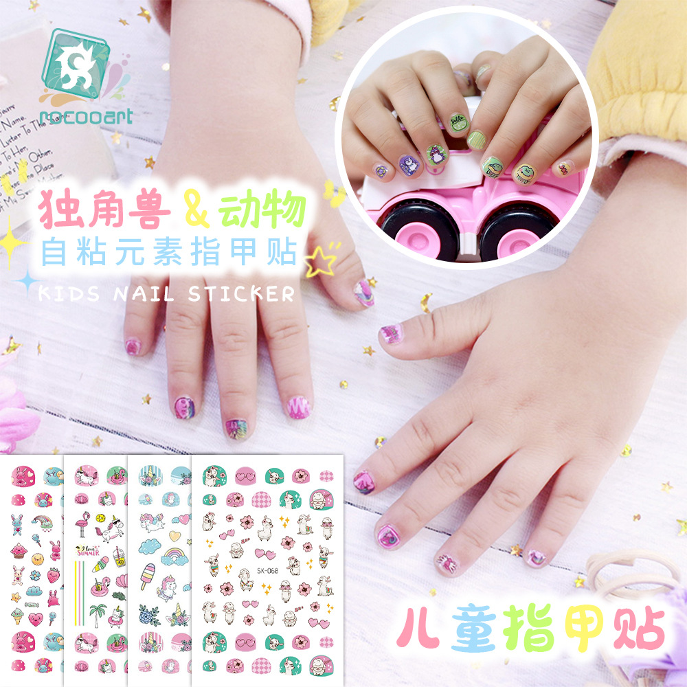 Nuevas pegatinas de unicornio, pegatinas de animales frescas y lindas para uñas, populares en Instagram, pegatinas de arte para uñas impermeables y duraderas, removibles.