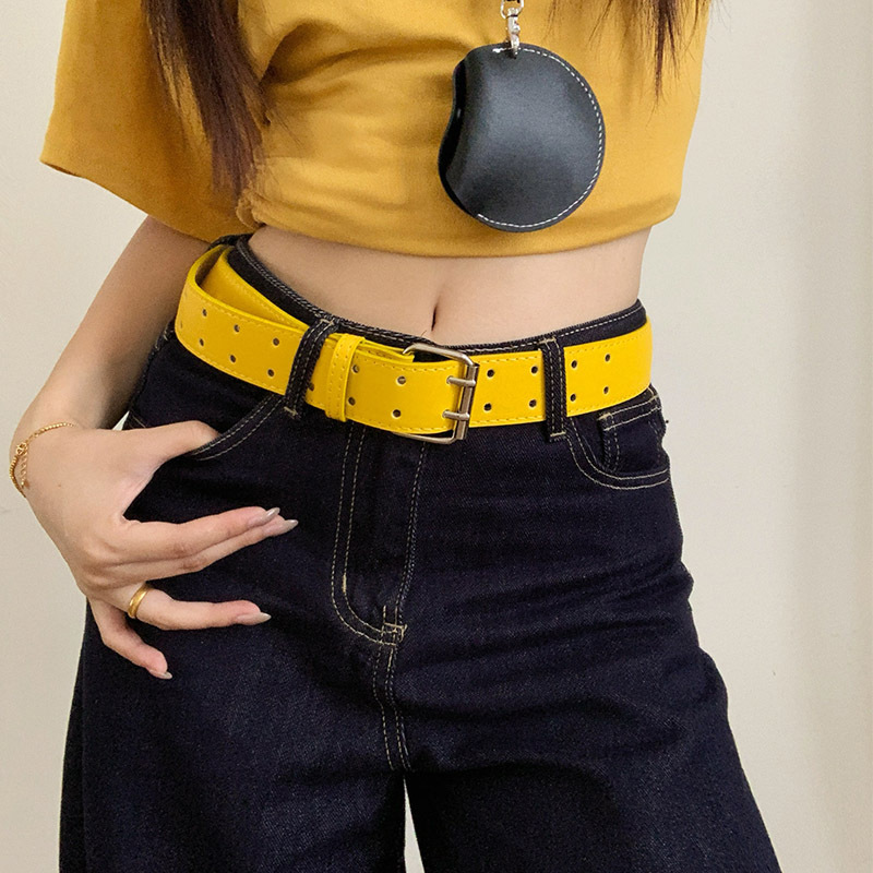 Wide Version Double-Breasted Y2K Design Yellow Belt for Women with Jeans Girdle Belt with Skirt Waist Protection Accessories Wide Version Double-Breasted Y2K Design Yellow Belt for Women with Jeans Girdle Belt with Skirt Waist Protection Accessories
