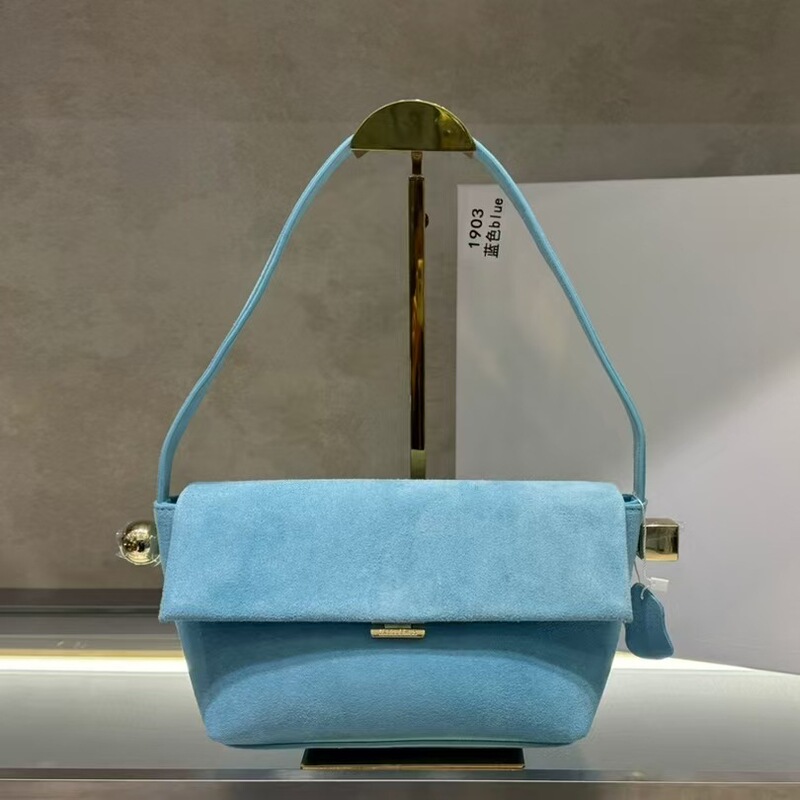 jacquemus French Niche Genuine Leather Underarm Portable Single Shoulder Crossbody Light Luxury Commuter Casual All-match Women's Bag