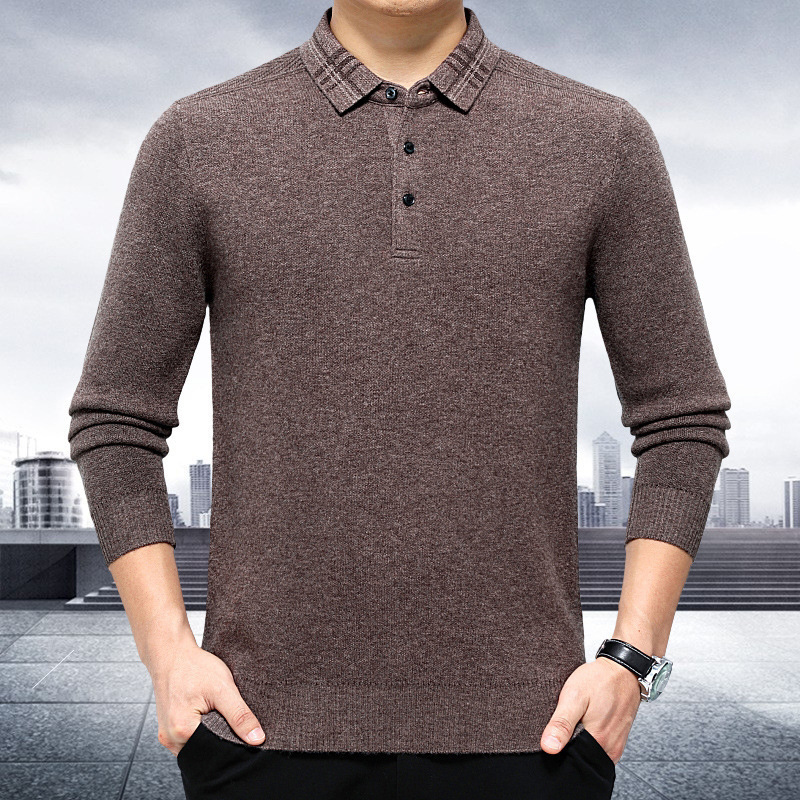 Brand New Winter Style for Middle-Aged Men, Fashionable Long-Sleeve Crew Neck Sweater, Dad's Comfortable and Warm Cashmere Sweater