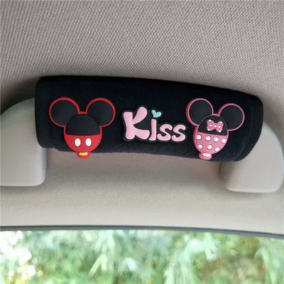 Sürətlər qutusu və əl tormozu başlıqları Car Handbrake Cover Universal Car - black-velvet-mickey-head-handle