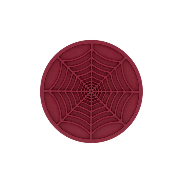 Small Spider Web Coaster Burgundy 7*0.4cm