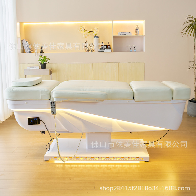 Nuevo elevador eléctrico lavabo cama de tratamiento de cabeza con terapia de pedos temperatura constante circulación de agua calentador de agua proyecto de fumigación cama de huéspedes