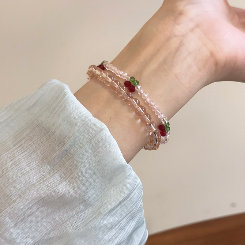 Cute Sweet Cherry Artificial Crystal Seed Bead Beaded Chain Beaded Bracelets Wholesale display picture 18