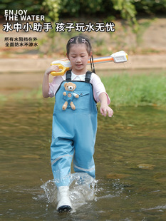 Nylon Children's Water Play Suit Wading Waterproof Pants Kindergarten Beach Fishing Bib Jumpsuit Beachcombing Gear
