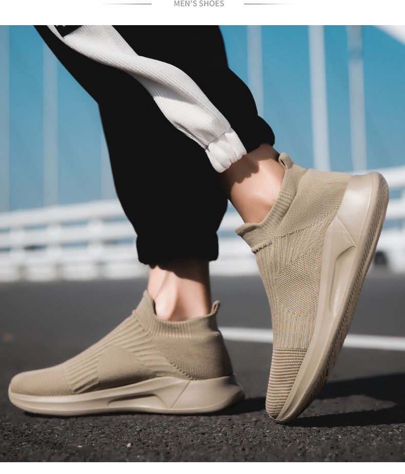 2023 spring new flying woven men's breathable shoes slip-on lazy shoes lovers shoes sports casual men's shoes cross-border undefined