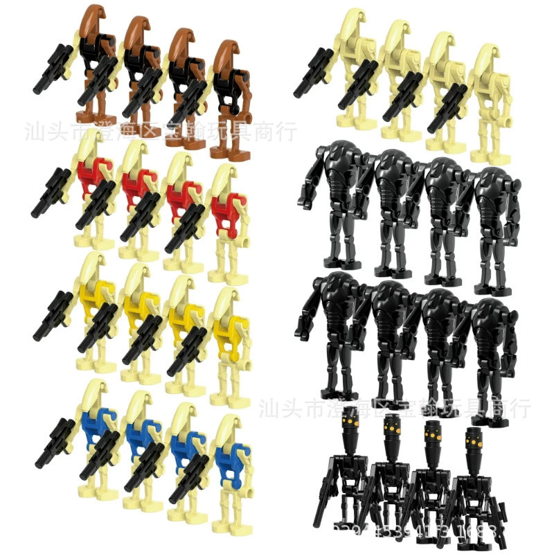 Minifigure set — assorted robot & soldier figures, mixed packs 8–120 pcs, combinable