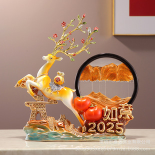 Housewarming Celebration Quicksand Painting Living Room Ornaments Home Tv Cabinet Wine Cabinet Decorations New House Moving Gift Persimmon