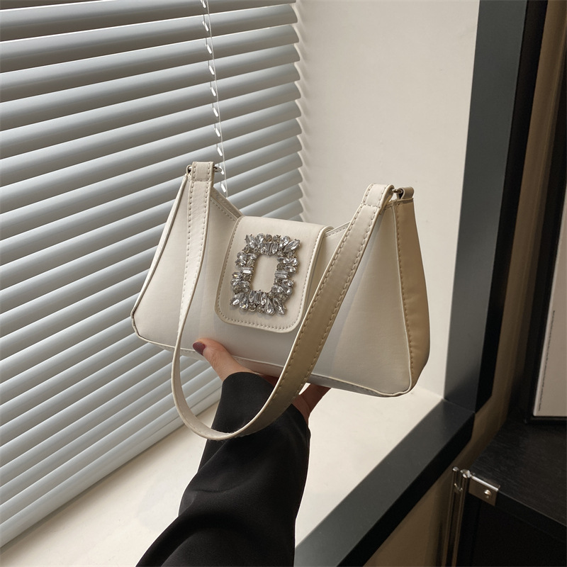 流行時尚純色小方包2024夏季新款韓版單肩腋下手提包包女包跨境款