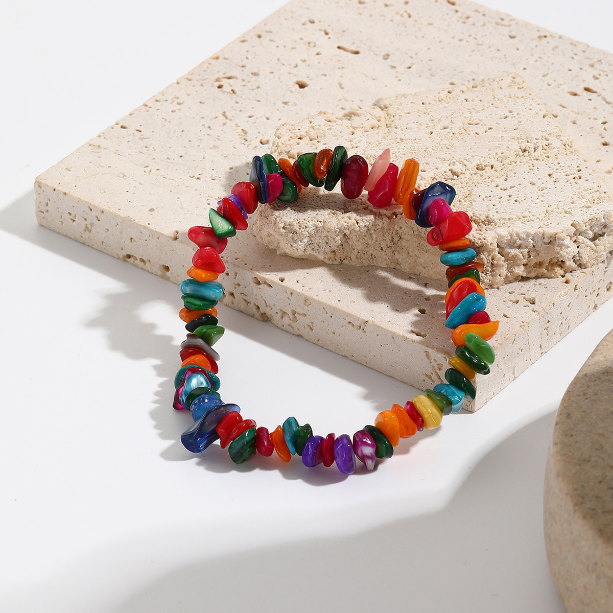 jewelry Bohemian colored gravel bracelet jewelry natural stone bracelet_voghion.com