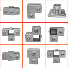 25X25方管连接件卡扣弯头管塞固定卡扣法兰座方钢镀锌方管 免焊接