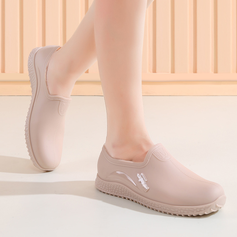 女性用大人用レインブーツ、浅口ローカット軽量ウォーターシューズ、キッチン作業用防水滑り止めゴム靴、ウェーディングシューズ|undefined
