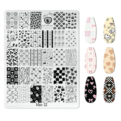 Technology Cute Nail Art Bow Frosted — Dırnaq bəzəkləri - max-032-with-back-plate