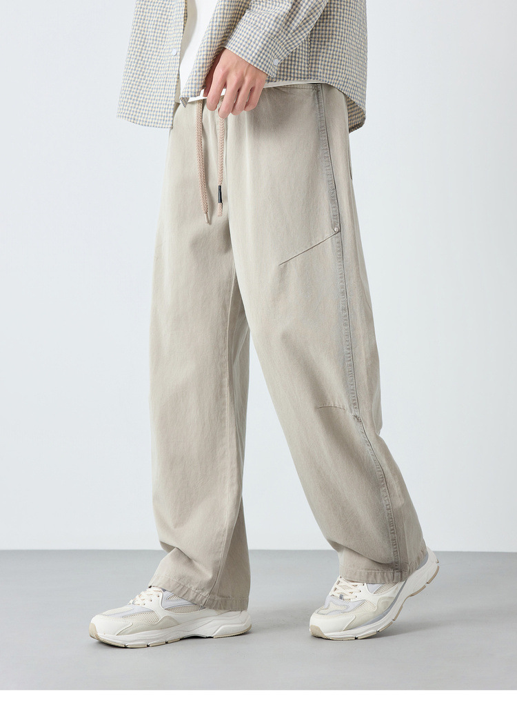 Quần kaki nam công sở phong cách Mỹ, chất liệu cotton pha, cạp chun thoải mái — đen chi tiết 15