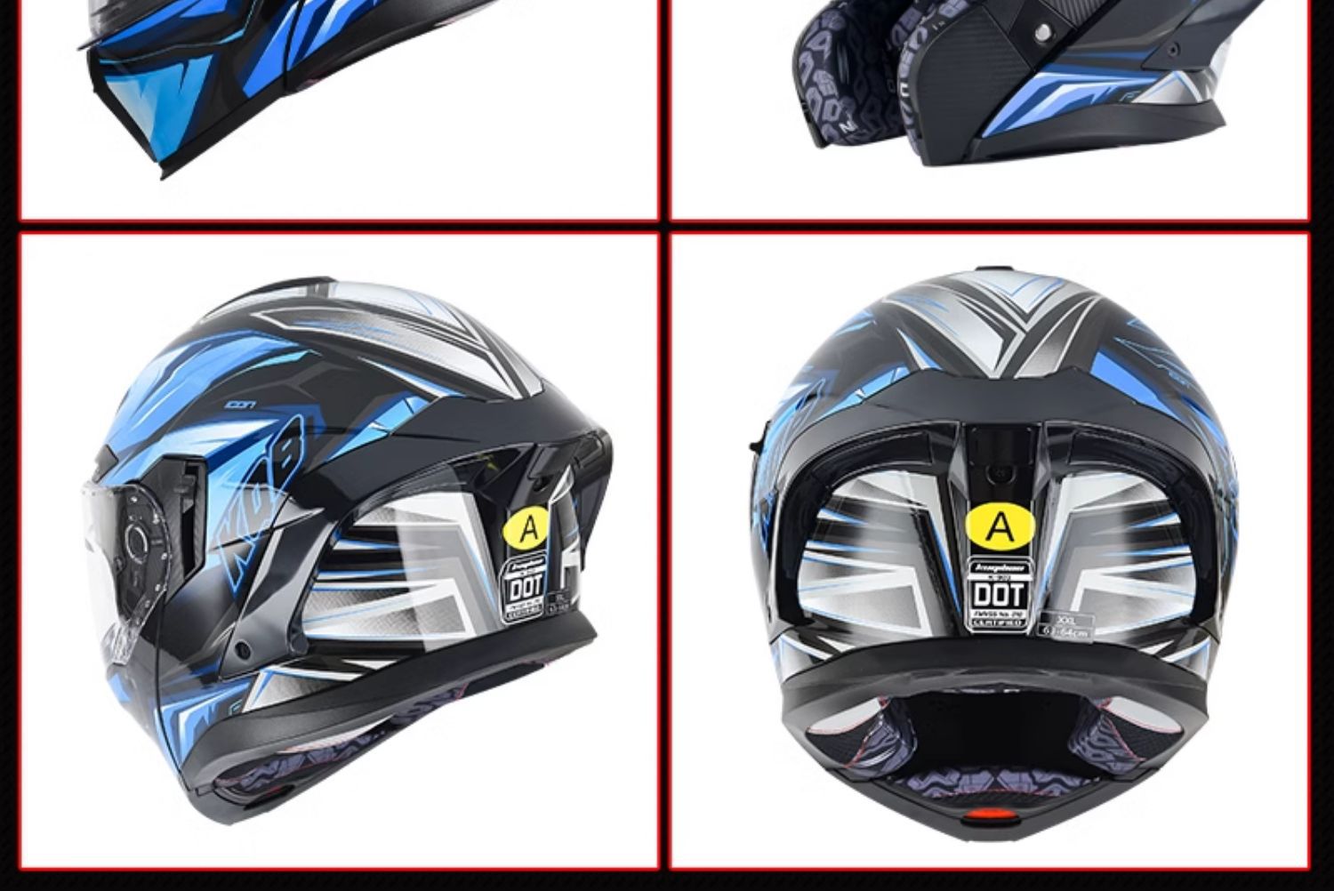 Coolqibao Motorcycle Helmet, Universal for All Seasons, Color Mirror, Electric Motorcycle Helmet, 3C Certified Full-Face Helmet