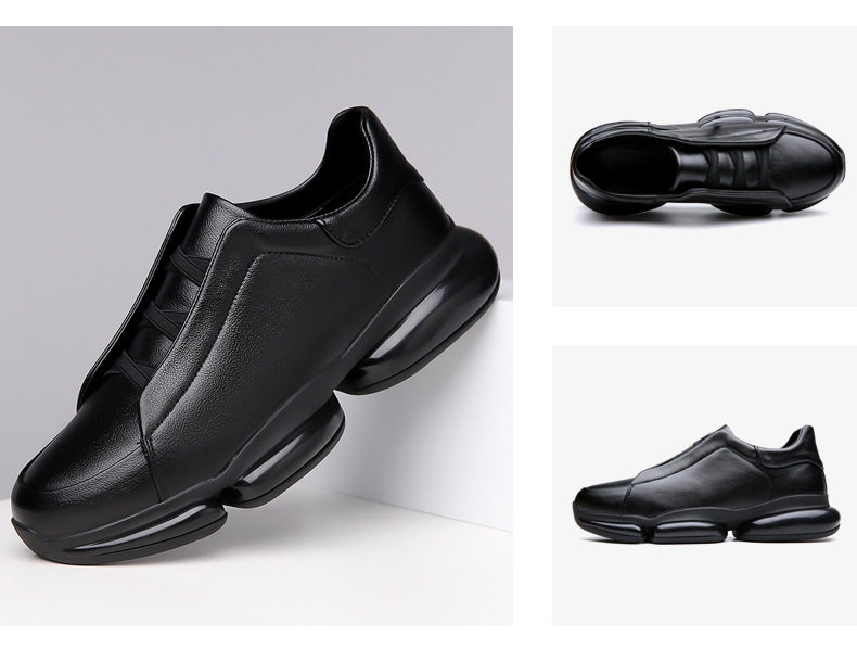 Giày sneaker nam da bò cổ thấp gót 3–5 cm đế cao su chống trượt thoáng khí — 1158 màu nâu, 1159 màu đen chi tiết 10