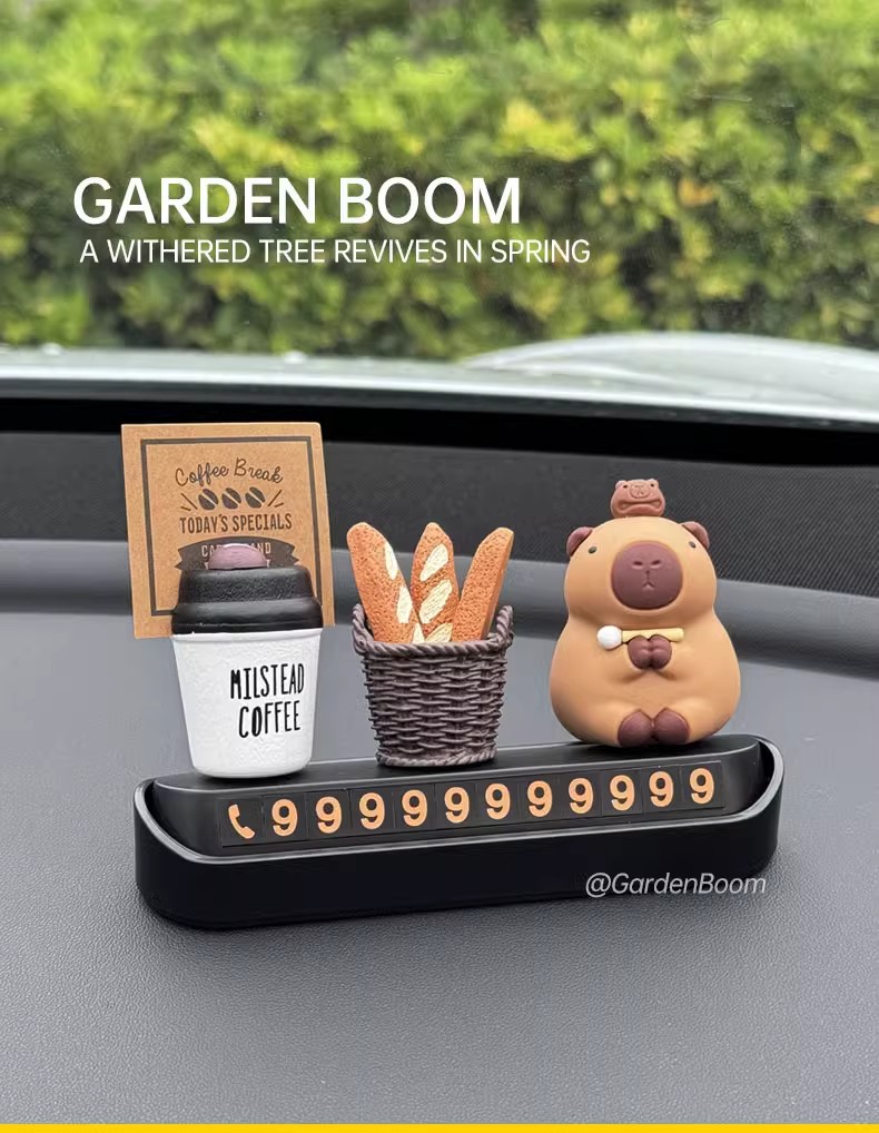 Car Temporary Parking Number Plate, Cute High-End Car Moving Phone Plate, Creative Decorative Ornaments in the Car