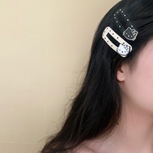 韩版黑白波点猫可爱甜美百搭女款发夹刘海夹边夹头饰发卡碎发夹子