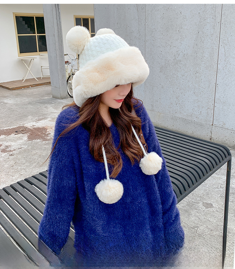 Dames wintermuts met pompon warme gebreide muts voor de herfst_voghion.com