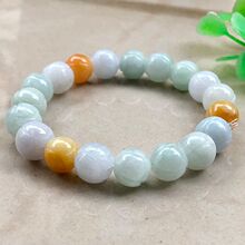 正品替换后翡翠手链莲花玉石头男女款串珠翡翠手串玉手镯女真货