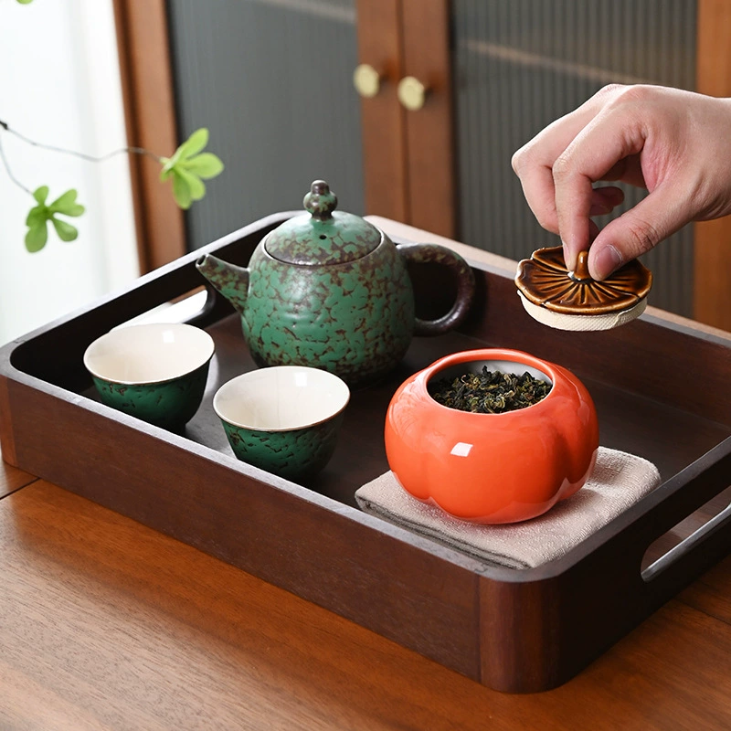 Чайник в форме хурмы Persimmon Ruyi, свадебная конфетница-орнамент, подарочная коробка, керамический свадебный сувенир, декоративная подарочная упаковка