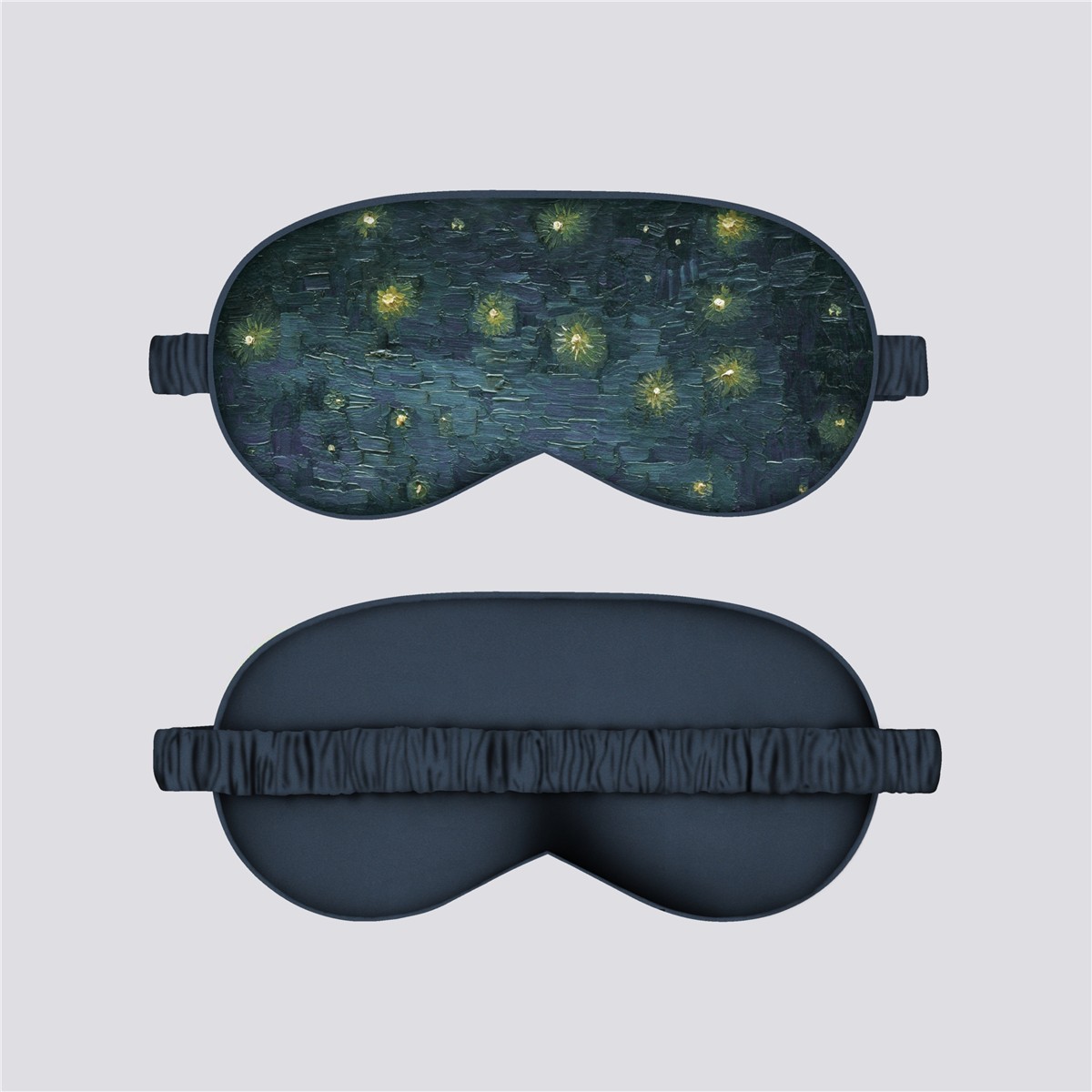 New Down Cotton Oil Painting Double-sided Artificial Silk Shading Eye Mask Sleep Elastic Lunch Break Eye Mask Relieve Fatigue Eye Protection display picture 2