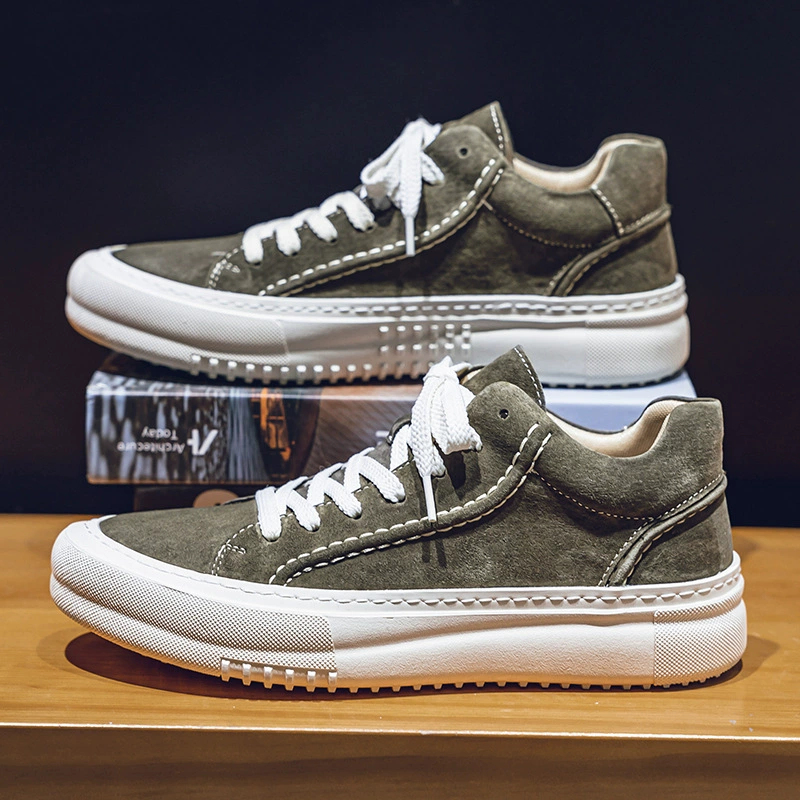 Спортивная обувь для досок с низким вырезом, Мужская Осенняя новая Оригинальная нишевая обувь из свиной кожи, Мужская универсальная повседневная мужская обувь, британский стиль