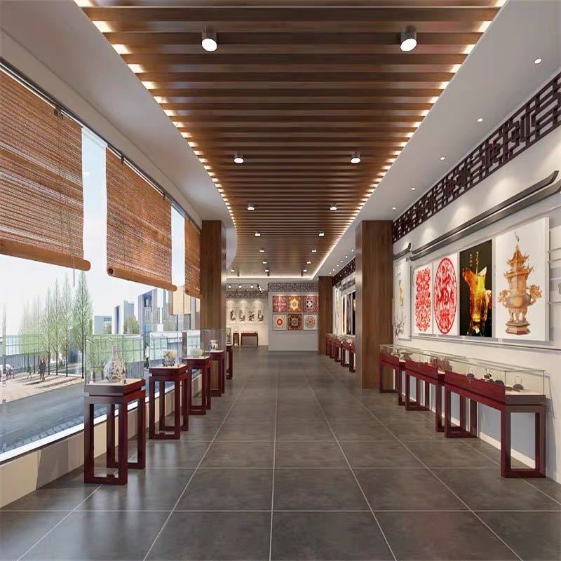 实木中式复古珠宝展示展示柜博物馆文玩首饰展柜玉器玻璃饰品柜台