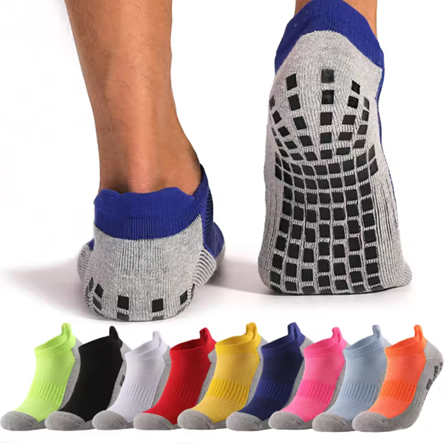 Temu Tk Hot-Selling Football Socks, Short Tube, Gray Bottom, Anti-Slip, Invisible Towel Bottom, Sports Socks, Breathable Floor Socks