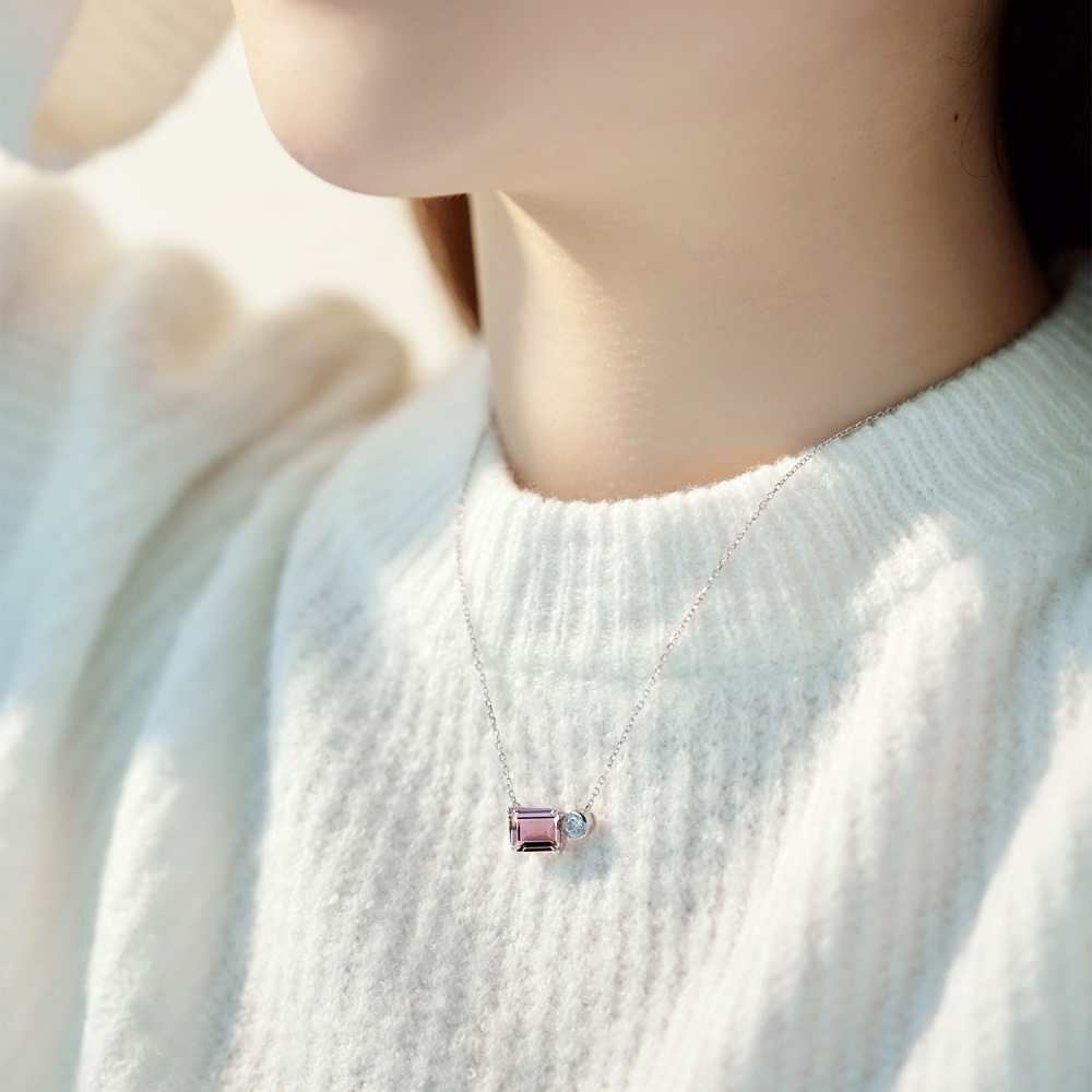 Fashion Geometric Sterling Silver Plating Zircon Pendant Necklace 1 Piece