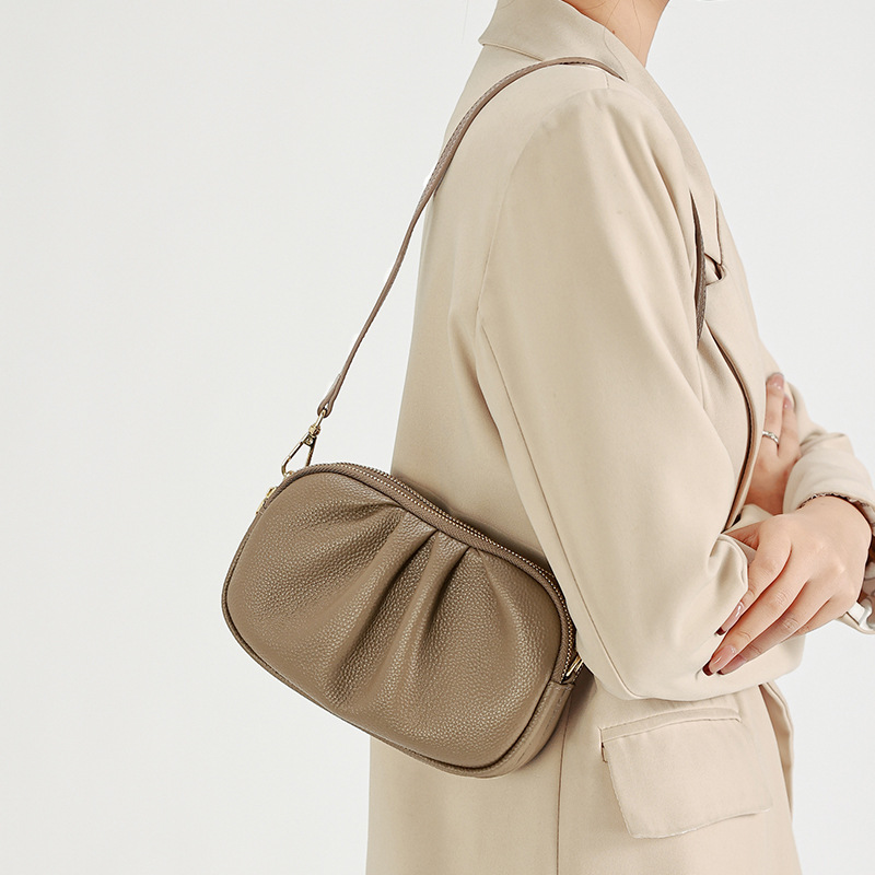 Women's Crossbody Bag Soft Cowhide Versatile Shoulder Phone Bag_voghion.com