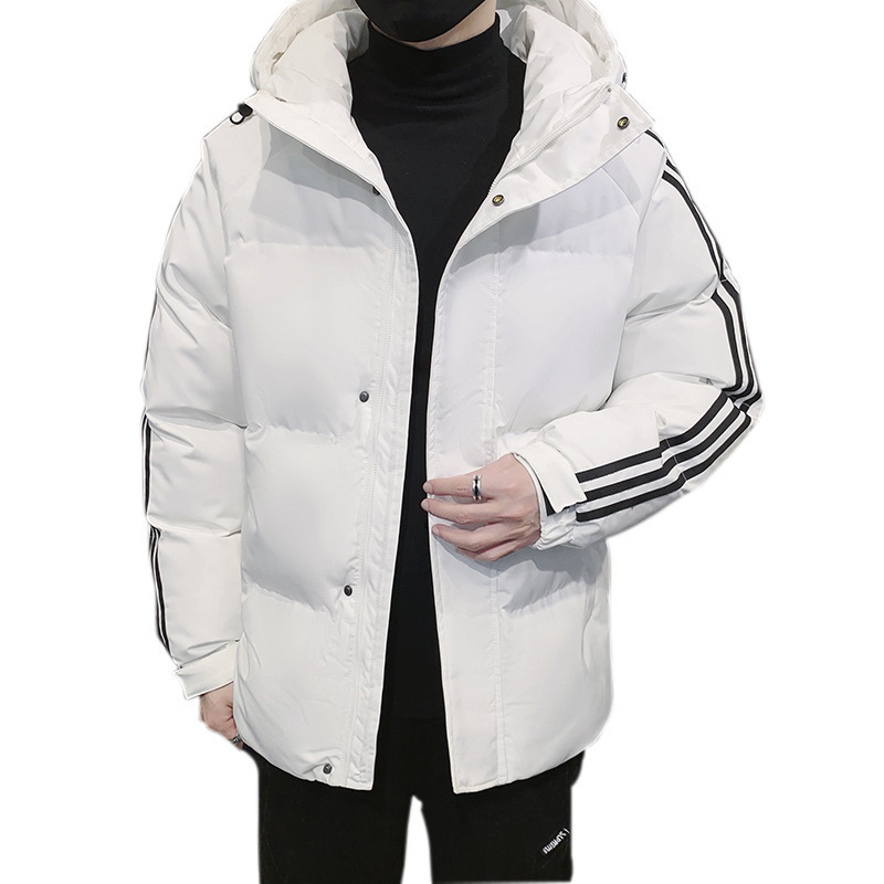 Abrigo acolchado de algodón con capucha de invierno para hombres Abrigo acolchado de algodón suelto de moda Abrigo acolchado de algodón estilo de Hong Kong engrosado abrigo cálido al por mayor