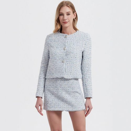Clearance sale European and American style fashion texture set spring and autumn small fragrance wind suit coat + A word skirt pants 