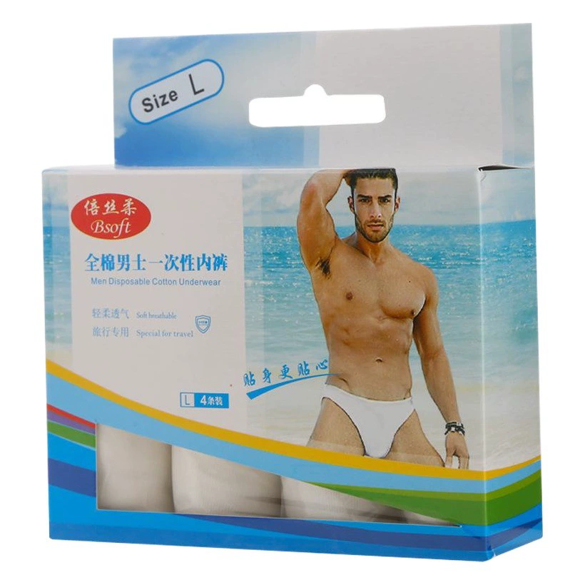 Factory Direct двойное шелковое мягкое одноразовое нижнее белье оптом мужское нижнее белье для деловых поездок из чистого хлопка удобные шорты для путешествий