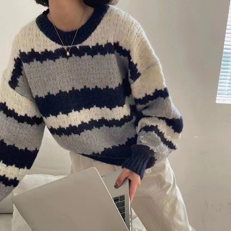 24 invierno Puyuan 2024 otoño nuevo estilo coreano suéter retro suelto largo