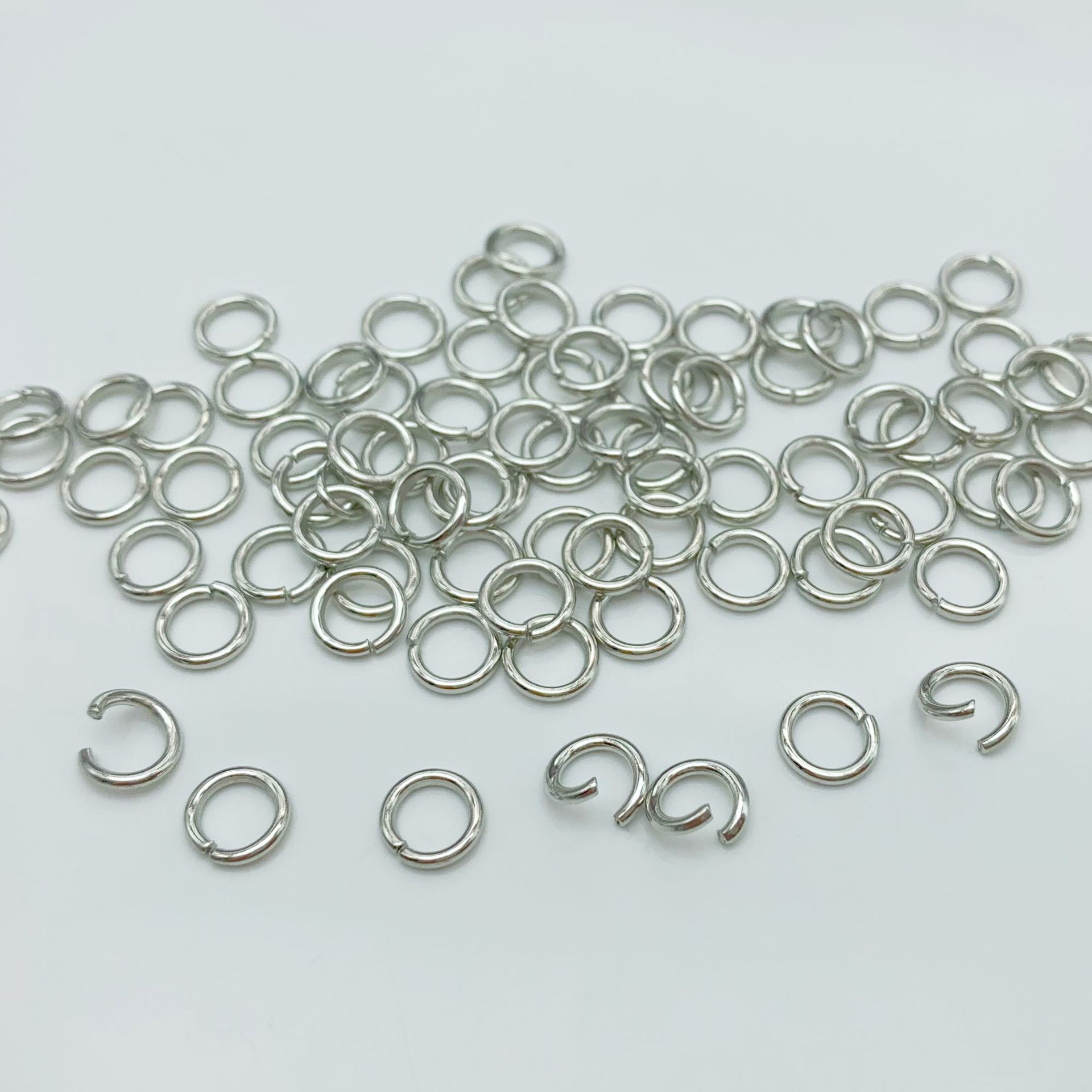 diy ジュエリーアクセサリー電気メッキオープンリング鉄リングクローズドリングブレスレットネックレス接続リングペンダント