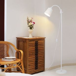 Minimalist Adjustable American-Style Floor Lamp for Bedroom Bedside, Simple and Trendy, Light Luxury Pleated Design